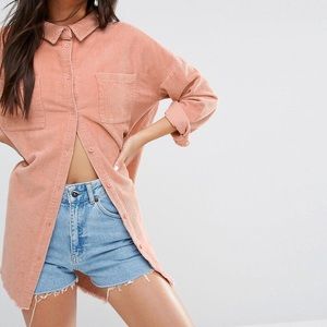 Pink Corduroy Button Up
